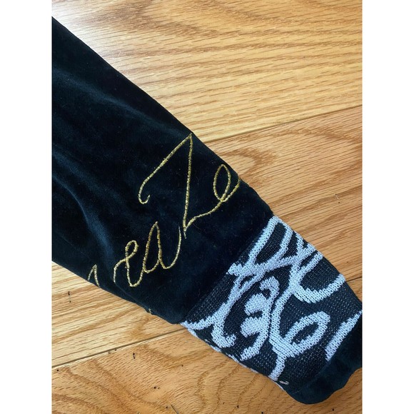 Vintage La Daphne Italian Sweater. Italy Size 36. Black Zebra Velour Velvet Gold - Picture 14 of 16